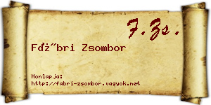 Fábri Zsombor névjegykártya
