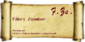 Fábri Zsombor névjegykártya